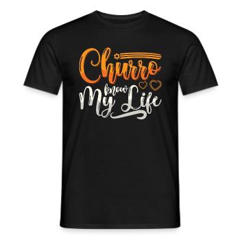Churro Know My Life Dessert Loves Cinnamon Churros - Men's T-Shirt - black - Front - AI Model Male 178 light (178cm)
