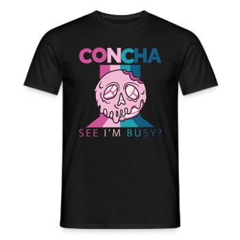 Concha Voir Je suis occupé Amateur de pâtisserie de pain de coquille sucrée - T-shirt homme - noir - Devant - AI Model Male 178 light (178cm)