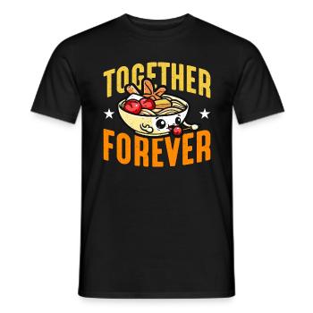 Meatballs Together Forever Loves Pasta Meatball - Men's T-Shirt - black - Front - AI Model Male 178 light (178cm)