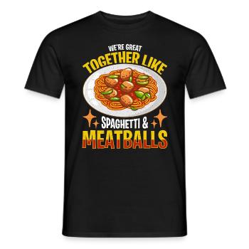 Boulettes de viande Nous sommes bons ensemble comme des pâtes aux boulettes de viande - T-shirt homme - noir - Devant - AI Model Male 178 light (178cm)