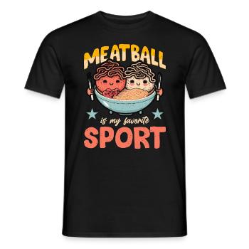 Meatball Is My Favorite Sport Loves Italian Cook - Men's T-Shirt - black - Front - AI Model Male 178 light (178cm)