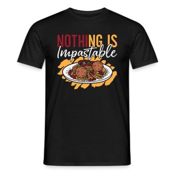 Meatballs Nothing Is Impastable Pasta Meatball - Men's T-Shirt - black - Front - AI Model Male 178 light (178cm)