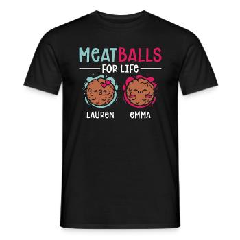 Meatballs For Life Italian Foodies Meatball Pasta - Men's T-Shirt - black - Front - AI Model Male 178 light (178cm)