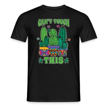 Succulent Can't Touch This Cactuses Potted Plant - Men's T-Shirt - black - Front - AI Model Male 178 light (178cm)