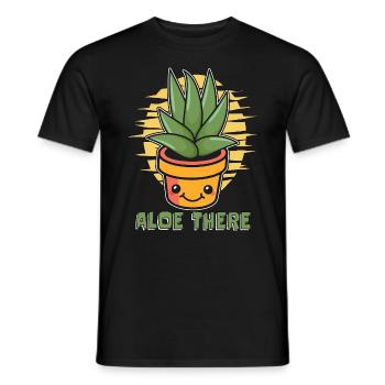 Succulent Aloe There Loves Gardening Potted Plant - Men's T-Shirt - black - Front - AI Model Male 178 light (178cm)