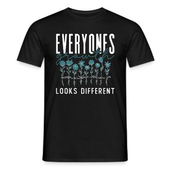 Botany Everyones Growth Looks Different Botanical - Männer T-Shirt - Schwarz - Vorne - AI Model Male 178 light (178cm)