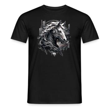 Mecha Tier Tiger Wolf Fuchs Pferd Cyborg - Männer T-Shirt - Schwarz - Vorne - AI Model Male 178 light (178cm)