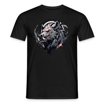 Mecha Animal Tiger Wolf Fox Dino Bear Cyborg - Men's T-Shirt - black - Front - AI Model Male 178 light (178cm)