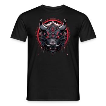 Mecha Animal Tiger Wolf Fox Dino Bear Cyborg - Men's T-Shirt - black - Front - AI Model Male 178 light (178cm)
