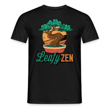 Bonsaï Art feuillu Zen Culture japonaise Pot de fleur - T-shirt homme - noir - Devant - AI Model Male 178 light (178cm)