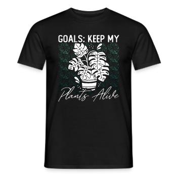 Objectifs Monstera Keep My Plants Alive Plantes de balcon - T-shirt homme - noir - Devant - AI Model Male 178 light (178cm)