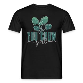 Monstera You Grow Fille Jardinier Monstera Deliciosa - T-shirt homme - noir - Devant - AI Model Male 178 light (178cm)