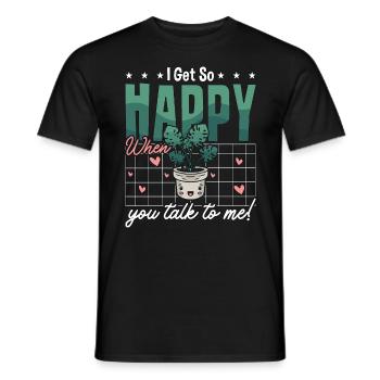 Monstera I Get So Happy When You Talk Houseplants - Männer T-Shirt - Schwarz - Vorne - AI Model Male 178 light (178cm)