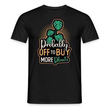 Monstera Probably Off To Buy More Indoor Plants - Men's T-Shirt - black - Front - AI Model Male 178 light (178cm)