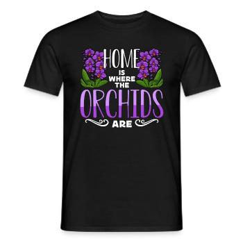 La maison des orchidées est l’endroit où les orchidées jardinent - T-shirt homme - noir - Devant - AI Model Male 178 light (178cm)