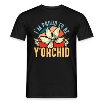 Orchidées Je suis fier d’être Y’Orchid Jardin botanique - T-shirt homme - noir - Devant - AI Model Male 178 light (178cm)