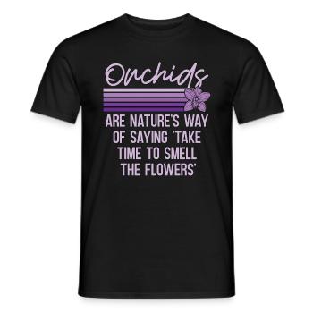 Les orchidées sont la façon dont la nature dit l’horticulture - T-shirt homme - noir - Devant - AI Model Male 178 light (178cm)
