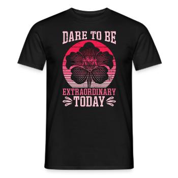 Les orchidées osent être extraordinaires aujourd’hui botanique - T-shirt homme - noir - Devant - AI Model Male 178 light (178cm)