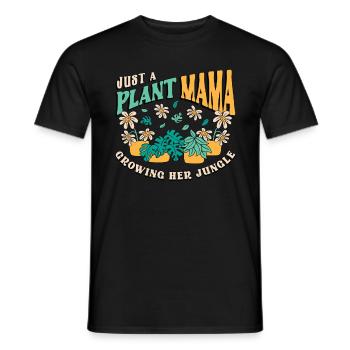 Houseplants Just A Plant Mama Growing Flower Pot - Men's T-Shirt - black - Front - AI Model Male 178 light (178cm)