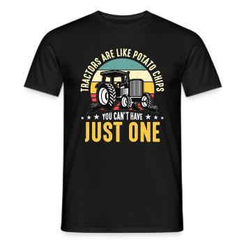 Harvester Tractors Are Like Potato Chips Farming - Men's T-Shirt - black - Front - AI Model Male 178 light (178cm)