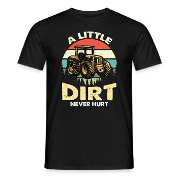 Harvester A Little Dirt Never Hurt Retro Farmer - Men's T-Shirt - black - Front - AI Model Male 178 light (178cm)