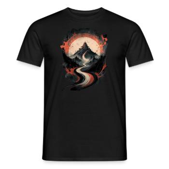 Temple chinois : mysticisme et splendeur - T-shirt homme - noir - Devant - AI Model Male 178 light (178cm)