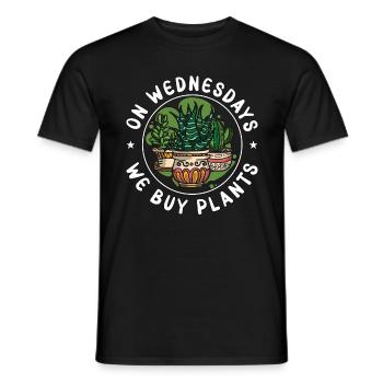 Plantes d’intérieur Le mercredi, nous achetons des plantes Fleuriste - T-shirt homme - noir - Devant - AI Model Male 178 light (178cm)