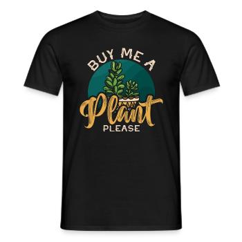 Houseplants Buy Me A Plant Please Loves Gardening - Men's T-Shirt - black - Front - AI Model Male 178 light (178cm)