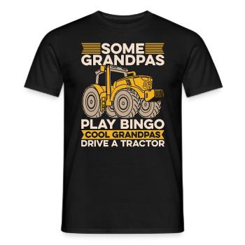 Harvester Some Grandpas Play Bingo Farming Life - Men's T-Shirt - black - Front - AI Model Male 178 light (178cm)