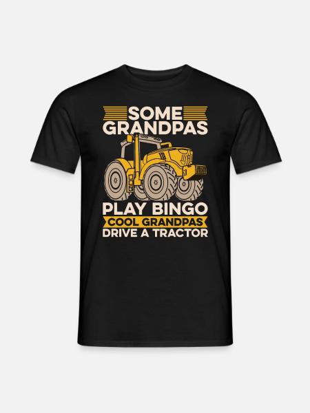 Harvester Noen bestefar spiller Bingo Farming Life - T-skjorte herre - svart