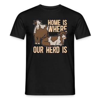 Harvester Home Is Where Our Herd Is Farming Life - Men's T-Shirt - black - Front - AI Model Male 178 light (178cm)