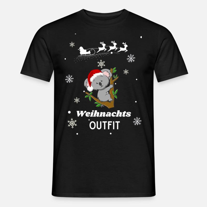 Weihnachts OUTFIT Koala - Männer T-Shirt - Schwarz