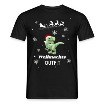Weihnachts OUTFIT Dino - Männer T-Shirt - Schwarz - Vorne - AI Model Male 178 light (178cm)