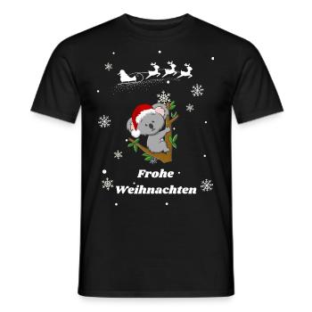 Frohe Weihnachten Koala - Männer T-Shirt - Schwarz - Vorne - AI Model Male 178 light (178cm)