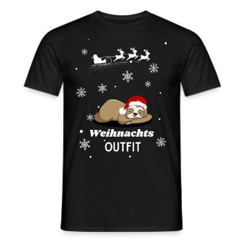 Weihnachts OUTFIT Faultier - Männer T-Shirt - Schwarz - Vorne - AI Model Male 178 light (178cm)
