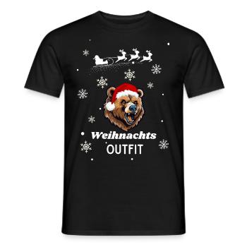 Weihnachts OUTFIT Bär - Männer T-Shirt - Schwarz - Vorne - AI Model Male 178 light (178cm)