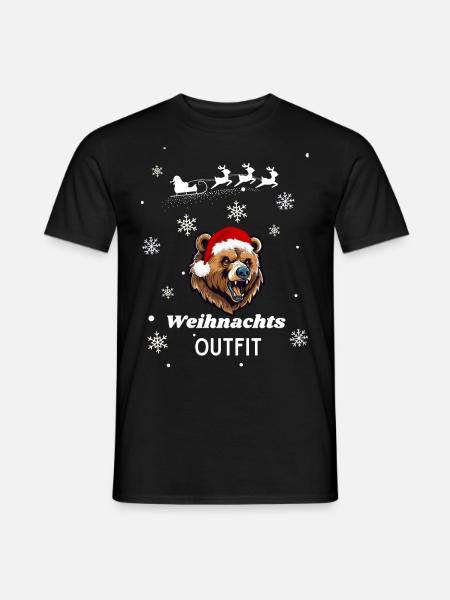 Weihnachts OUTFIT Bär - Männer T-Shirt - Schwarz