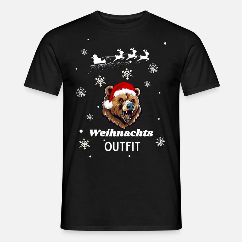Weihnachts OUTFIT Bär - Männer T-Shirt - Schwarz