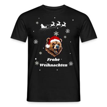 Frohe Weihnachten Bär - Männer T-Shirt - Schwarz - Vorne - AI Model Male 178 light (178cm)