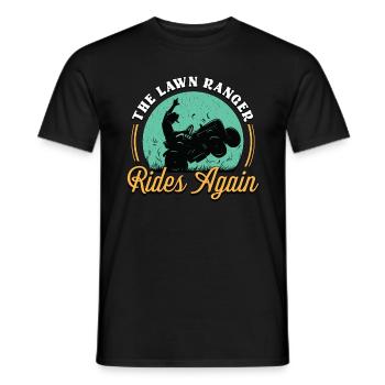 Tondeuse Le Lawn Ranger Ride Again Tracteur à gazon - T-shirt homme - noir - Devant - AI Model Male 178 light (178cm)
