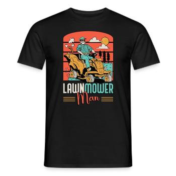 Mower Lawnmower Man Tractor Mowing Grass Cutting - Men's T-Shirt - black - Front - AI Model Male 178 light (178cm)