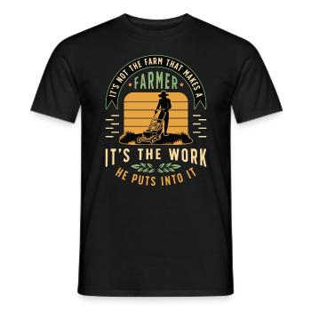 Tondeuse Ce n’est pas la ferme qui fait la tonte du tracteur - T-shirt homme - noir - Devant - AI Model Male 178 light (178cm)
