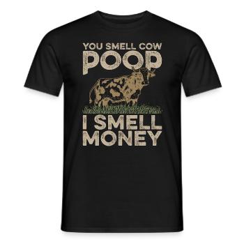 Élevage de bétail Vous sentez le caca de vache Je sens l’agriculteur - T-shirt homme - noir - Devant - AI Model Male 178 light (178cm)