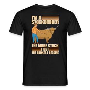 L’élevage bovin Je suis agent de change Les animaux de la ferme - T-shirt homme - noir - Devant - AI Model Male 178 light (178cm)