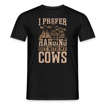 Cattle Farming I Prefer Hanging Out With Farmer - Men's T-Shirt - black - Front - AI Model Male 178 light (178cm)