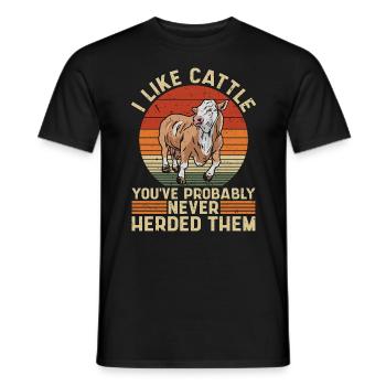 Cattle Farming I Like Cattle You've Dairy Farmer - Men's T-Shirt - black - Front - AI Model Male 178 light (178cm)