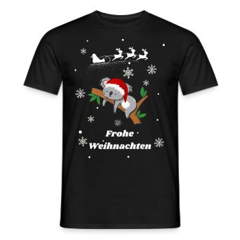 Frohe Weihnachten Koala - Männer T-Shirt - Schwarz - Vorne - AI Model Male 178 light (178cm)