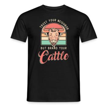Élevage de bétail Faites confiance aux animaux de la ferme de vos voisins - T-shirt homme - noir - Devant - AI Model Male 178 light (178cm)