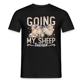 Sheep And Goat Farming Going To Get My Livestock - Men's T-Shirt - black - Front - AI Model Male 178 light (178cm)