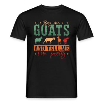 Sheep And Goat Farming Buy Me Goats & Livestock - Men's T-Shirt - black - Front - AI Model Male 178 light (178cm)